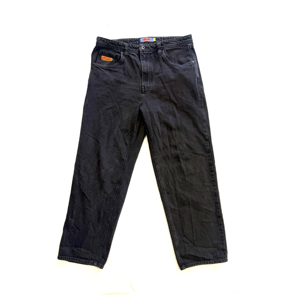 Empyre Relaxed Fit Jeans Mens 34 Faded Black Denim Skate Straight Leg Pants